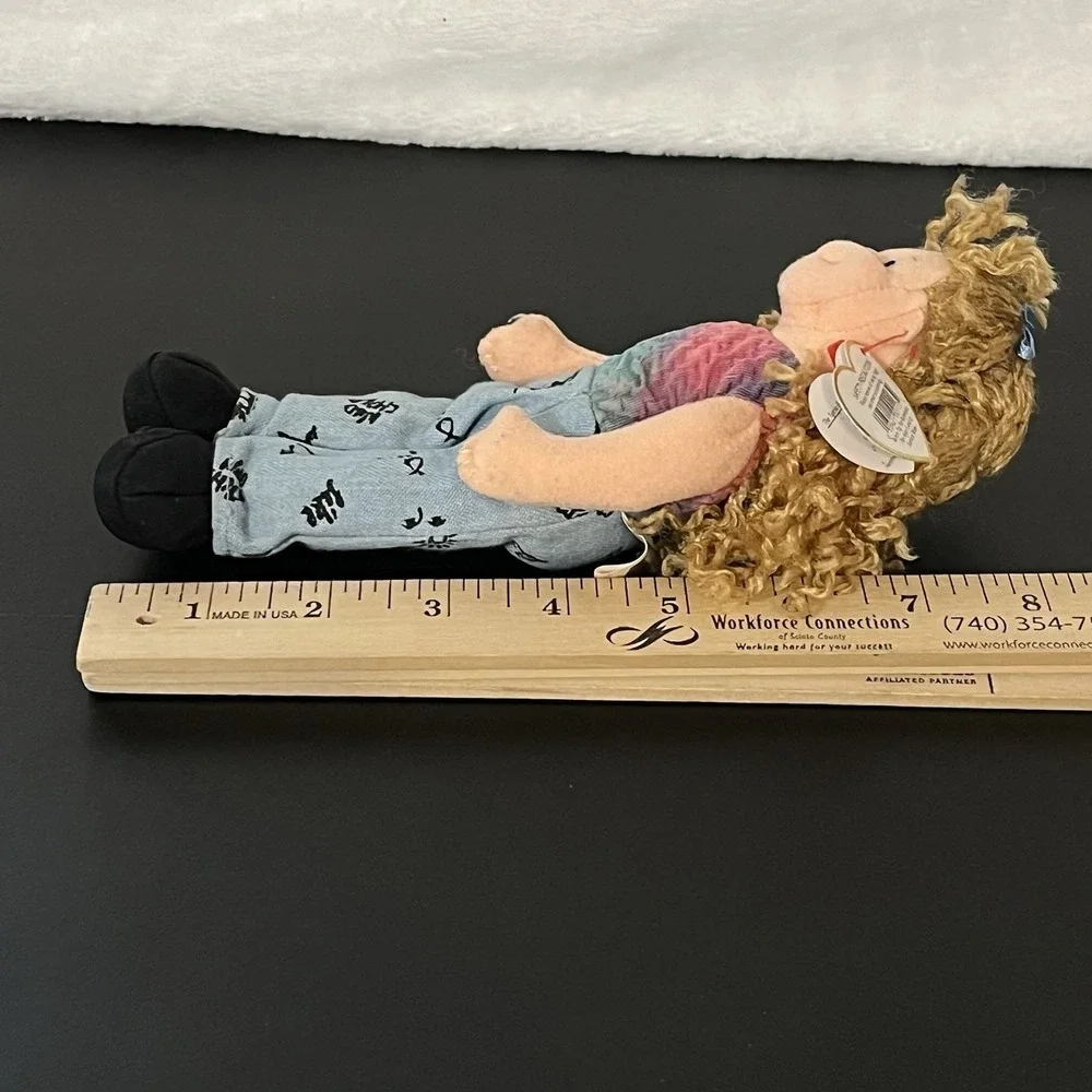 Ty Teanie Beanie Boppers Paula Plappertasche Plush Doll Blue Pants 2002